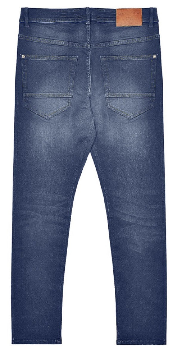 Lambretta Mens Chester Stonewashed Straight Fit Jeans