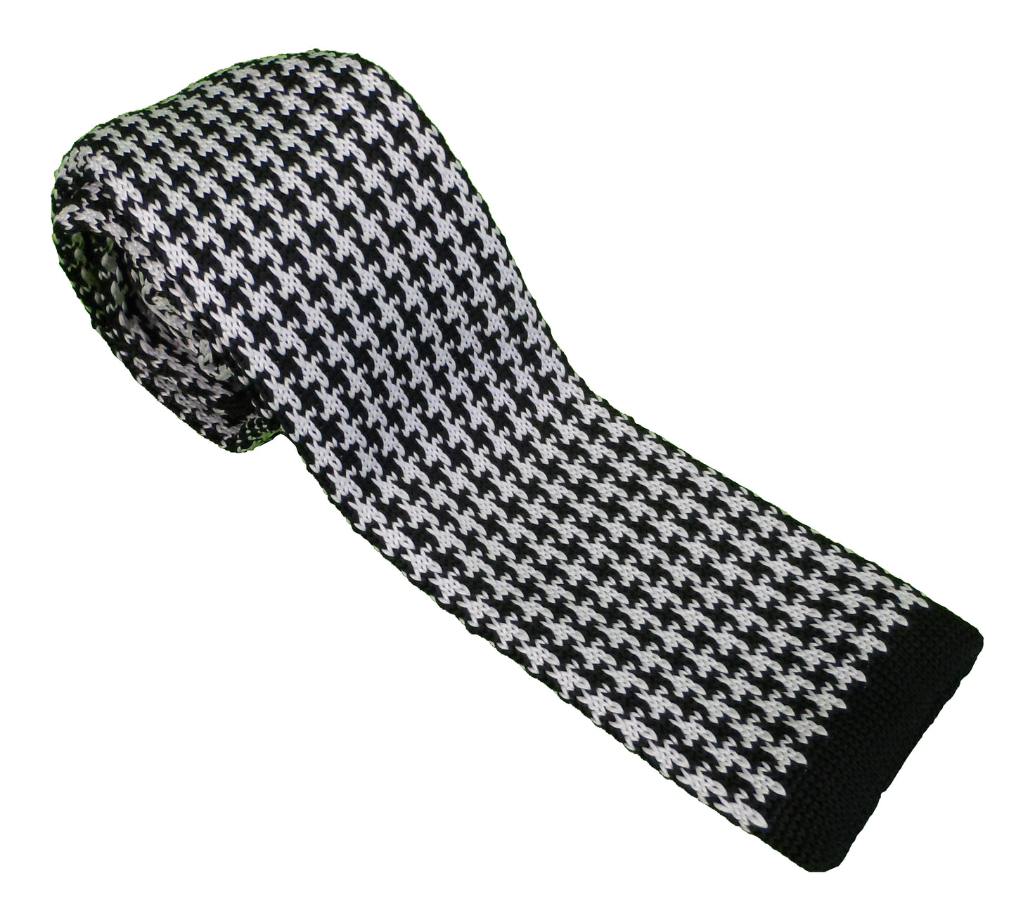 Mazeys Mens Dogtooth Retro Mod Square End Knitted Tie